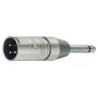 Adaptateur XLR XLR 3p Mâle - 6,35 mm, mâle Argent