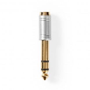 Adaptateur Audio | Mâle 6,35 mm vers Femelle 3,5 mm | Métal | Argent