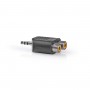 Adaptateur Audio Stéréo | 3,5 mm Mâle - 2x RCA Femelles | Noir