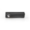 Adaptateur Audio Stéréo | 3,5 mm Mâle vers 3,5 mm Femelle | Coudé à 90° | 4-Pôle | 10 Pièces | Noir