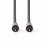 Câble Audio Numérique | TosLink Mâle vers TosLink Mâle | Gris Métal | Câble Tressé