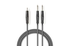 Câble Audio Stéréo | 2x 6,35 mm Mâles - 3,5 mm Mâle | 1,5 m | Gris