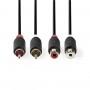 Câble Audio Stéréo | 2x RCA Mâles - 2x RCA Femelles | 2,0 m | Anthracite