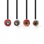 Câble Audio Stéréo | 2x RCA Mâles - 2x RCA Femelles | 2,0 m | Noir