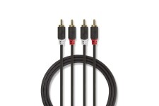 Câble Audio Stéréo | 2x RCA Mâles - 2x RCA Mâles | 1,0 m | Anthracite