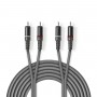 Câble Audio Stéréo | 2x RCA Mâles - 2x RCA Mâles | 1,5 m | Gris