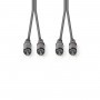 Câble Audio Stéréo | 2x RCA Mâles - 2x RCA Mâles | 1,5 m | Gris