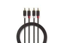 Câble Audio Stéréo | 2x RCA Mâles - 2x RCA Mâles | 2,0 m | Anthracite