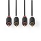 Câble Audio Stéréo | 2x RCA Mâles - 2x RCA Mâles | 3,0 m | Anthracite