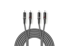Câble Audio Stéréo | 2x RCA Mâles - 2x RCA Mâles | 3,0 m | Gris