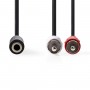 Câble Audio Stéréo | 2x RCA Mâles - 3,5 mm Femelle | 0,2 m | Noir