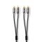 Câble Audio Stéréo | 2x RCA Mâles vers 2x RCA Mâles | Gris Métal | Câble Tressé