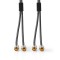 Câble Audio Stéréo | 2x RCA Mâles vers 2x RCA Mâles | Gris Métal | Câble Tressé