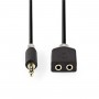 Câble Audio Stéréo | 3,5 mm Mâle - 2x 3,5 mm Femelle | 0,2 m | Anthracite