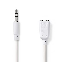 Câble Audio Stéréo | 3,5 mm Mâle - 2x 3,5 mm Femelle | 0,2 m | Blanc