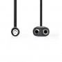 Câble Audio Stéréo | 3,5 mm Mâle - 2x 3,5 mm Femelle | 0,2 m | Noir