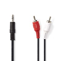 Câble Audio Stéréo | 3,5 mm mâle - 2x RCA mâle | 5 m | Noir