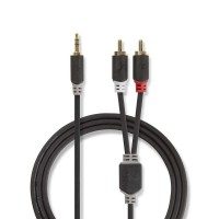 Câble Audio Stéréo | 3,5 mm Mâle - 2x RCA Mâles | 0,5 m | Anthracite
