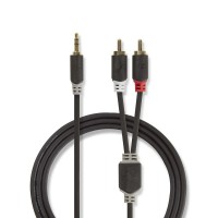 Câble Audio Stéréo | 3,5 mm Mâle - 2x RCA Mâles | 1,0 m | Anthracite