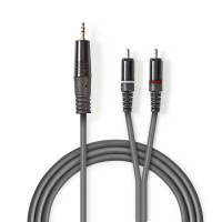 Câble Audio Stéréo | 3,5 mm Mâle - 2x RCA Mâles | 3,0 m | Gris