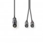 Câble Audio Stéréo | 3,5 mm Mâle - 2x RCA Mâles | 3,0 m | Gris