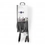Câble Audio Stéréo | 3,5 mm Mâle - 2x RCA Mâles | 3,0 m | Gris