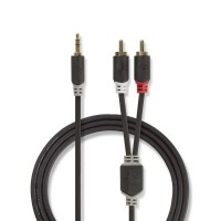 Câble Audio Stéréo | 3,5 mm Mâle - 2x RCA Mâles | 5,0 m | Anthracite