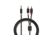 Câble Audio Stéréo | 3,5 mm Mâle - 2x RCA Mâles | 5,0 m | Anthracite