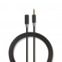 Câble Audio Stéréo | 3,5 mm Mâle - 3,5 mm Femelle | 1,0 m | Anthracite