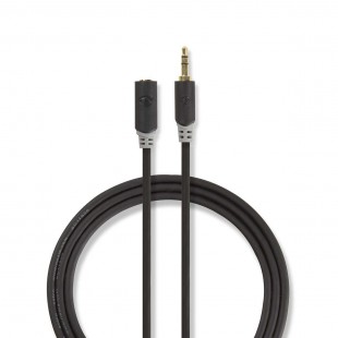 Câble Audio Stéréo | 3,5 mm Mâle - 3,5 mm Femelle | 1,0 m | Anthracite