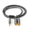 Câble Audio Stéréo | 3,5 mm Mâle vers 2x RCA Mâles | Gris Métal | Câble Tressé
