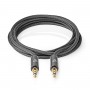 Câble Audio Stéréo | 3,5 mm Mâle vers 3,5 mm Mâle | Gris Métal | Câble Tressé
