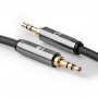 Câble Audio Stéréo | 3,5 mm Mâle vers 3,5 mm Mâle | Gris Métal | Câble Tressé