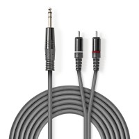 Câble Audio Stéréo | 6,35 mm Mâle - 2x RCA Mâles | 3,0 m | Gris