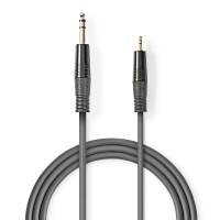 Câble Audio Stéréo | 6,35 mm Mâle - 3,5 mm Mâle | 1,5 m | Gris