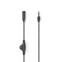 Câble Audio Stéréo avec Contrôle du Volume | 3,5 mm Mâle - 3,5 mm Femelle | 1,0 m | Noir