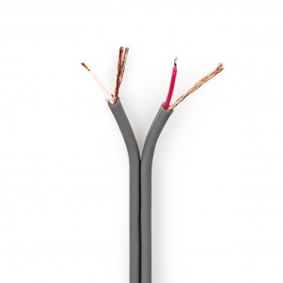 Câble Audio Symétrique | 2x 0,16 mm² | 100 m | Bobine | Gris