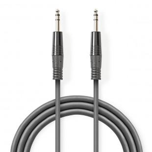 Câble Audio Symétrique | 6,35 mm Mâle - 6,35 mm Mâle | 1,5 m | Gris