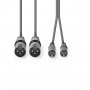 Câble Audio XLR | 2x XLR Mâles à 3 Broches - 2x RCA Mâles | 3,0 m | Gris
