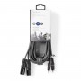 Câble Audio XLR | 2x XLR Mâles à 3 Broches - 2x RCA Mâles | 3,0 m | Gris