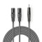Câble Audio XLR | Mono | 2x XLR Mâles à 3 Broches - 3,5 mm Mâle | 1,5 m | Gris