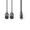Câble Audio XLR | Mono | 2x XLR Mâles à 3 Broches - 3,5 mm Mâle | 1,5 m | Gris