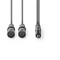 Câble Audio XLR | Mono | 2x XLR Mâles à 3 Broches - 3,5 mm Mâle | 3,0 m | Gris