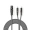 Câble Audio XLR | XLR Femelle à 3 Broches - 2x RCA Mâles | 3,0 m | Gris