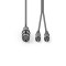 Câble Audio XLR | XLR Femelle à 3 Broches - 2x RCA Mâles | 3,0 m | Gris