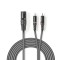 Câble Audio XLR | XLR Mâle à 3 Broches - 2x RCA Mâles | 3,0 m | Gris