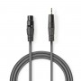 Câble Audio XLR | XLR Mâle à 3 Broches - 3,5 mm Mâle | 1,5 m | Gris