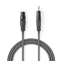 Câble Audio XLR | XLR Mâle à 3 Broches - 3,5 mm Mâle | 1,5 m | Gris