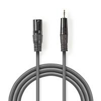Câble Audio XLR | XLR Mâle à 3 Broches - 3,5 mm Mâle | 3,0 m | Gris