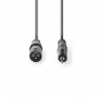 Câble Audio XLR | XLR Mâle à 3 Broches - 3,5 mm Mâle | 3,0 m | Gris